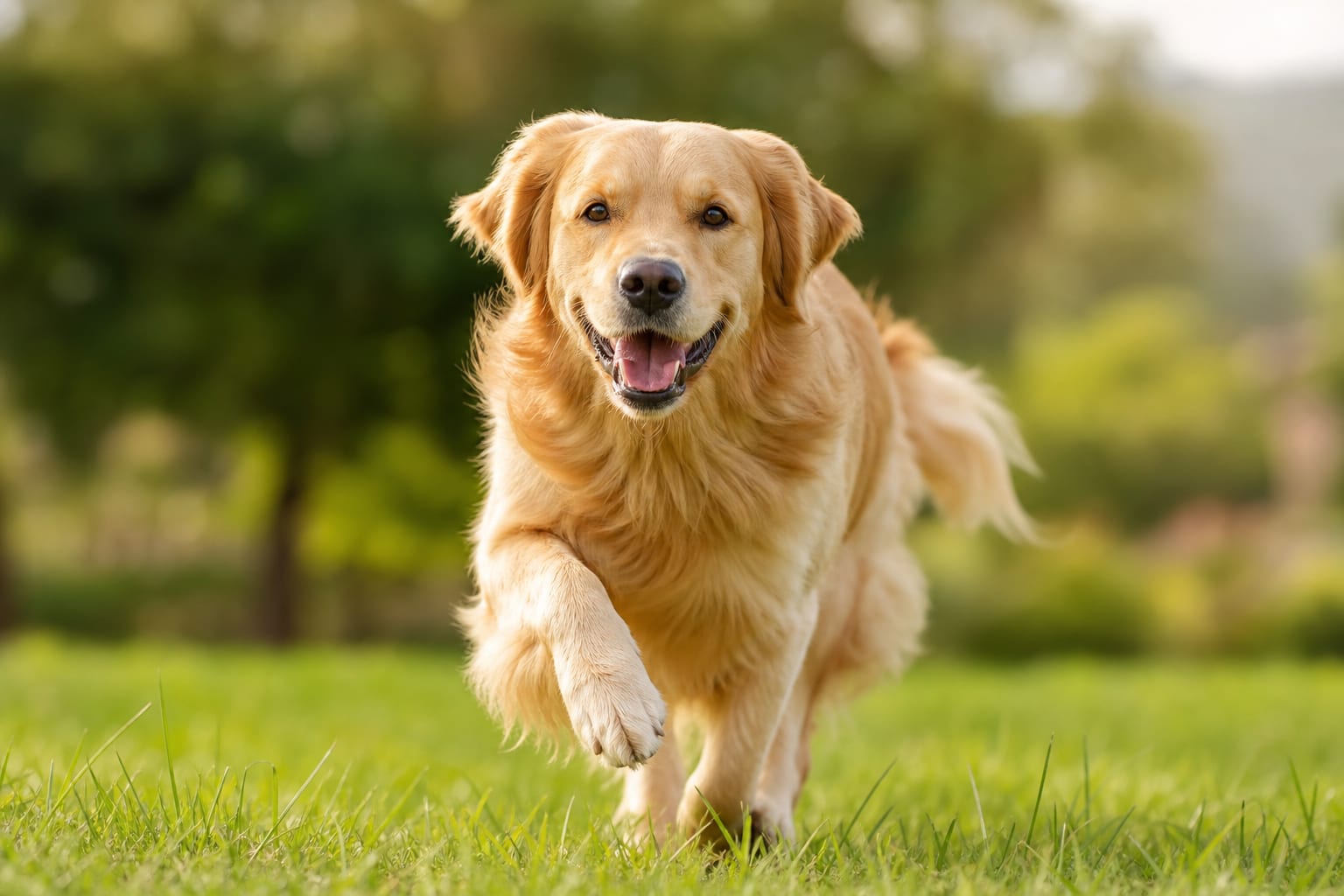 Dog running outdoors